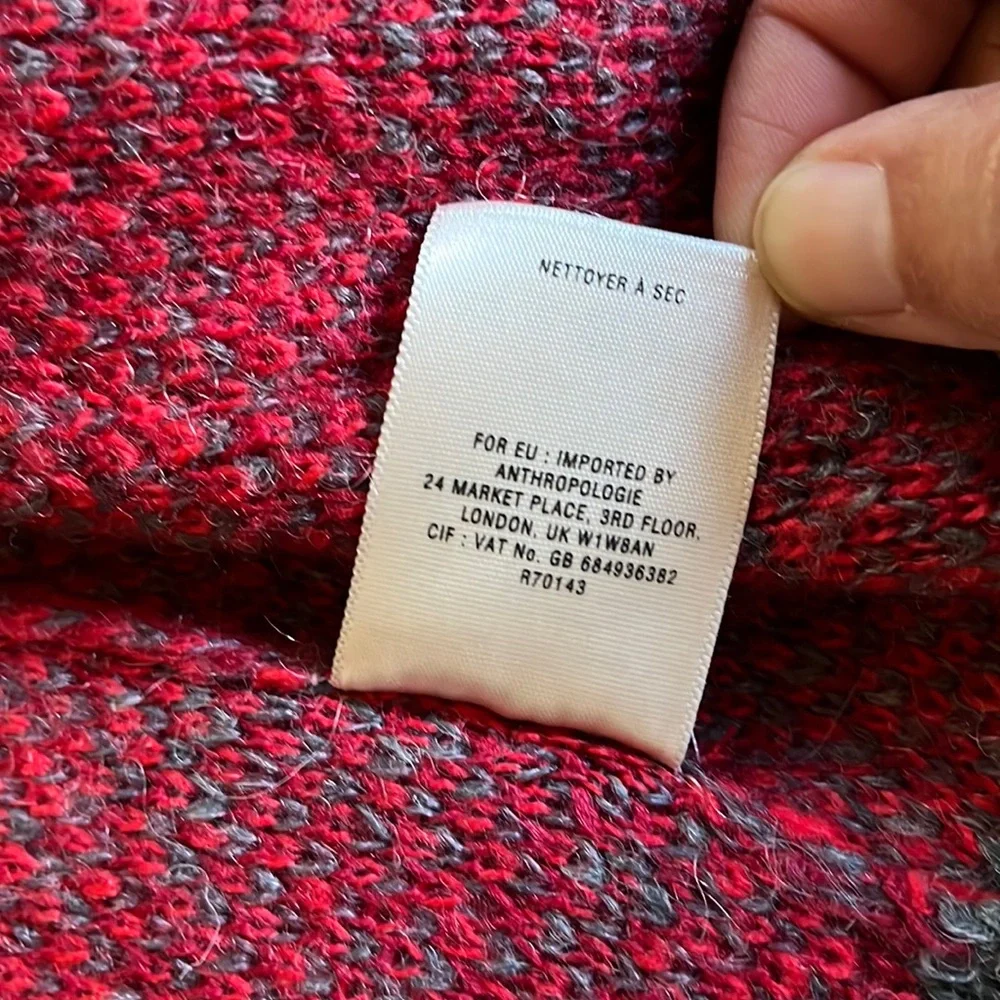 Anthropologie Sparrow Maraschino Floral Sweater Coat - Picture 11 of 13